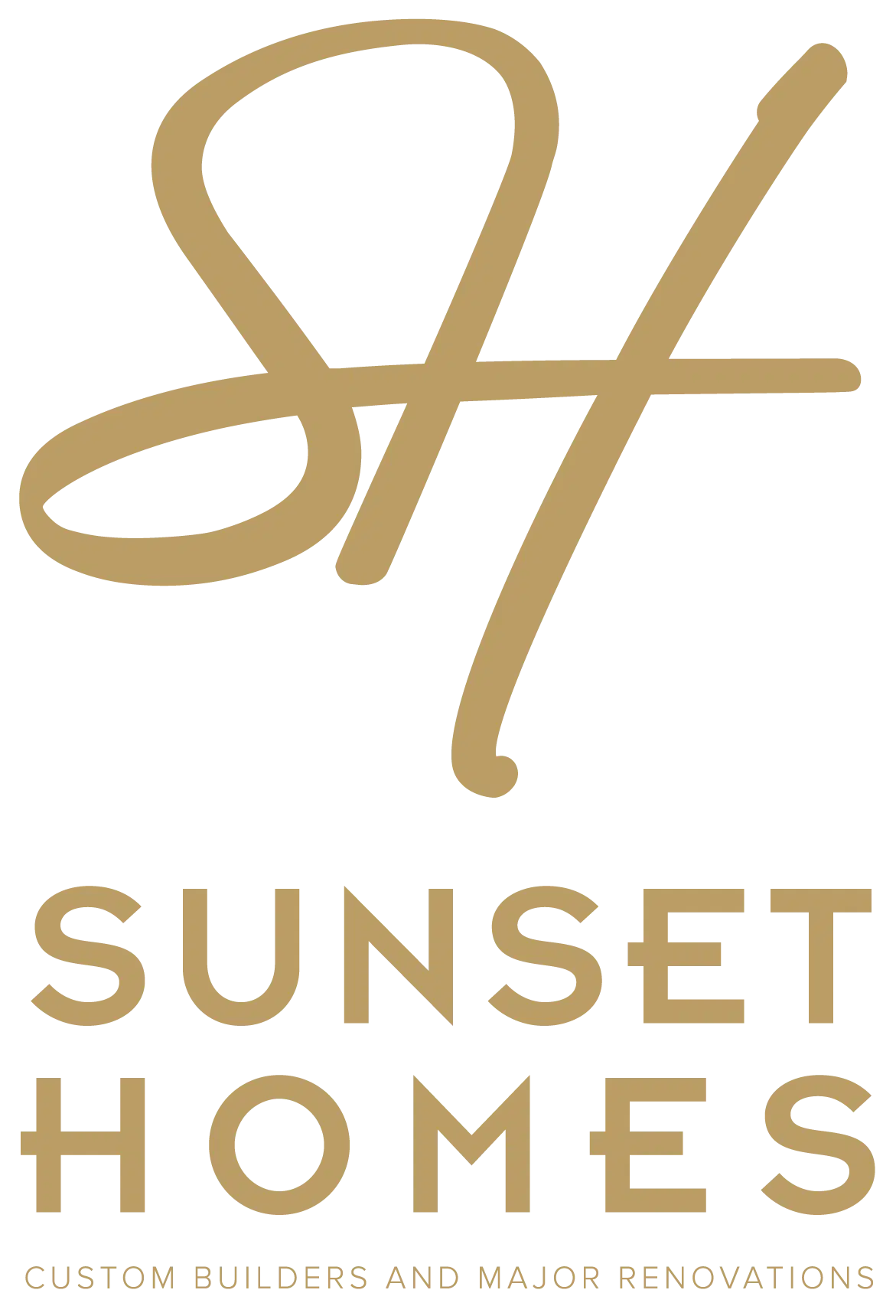 Sunset Homes Logo Stacked Gold