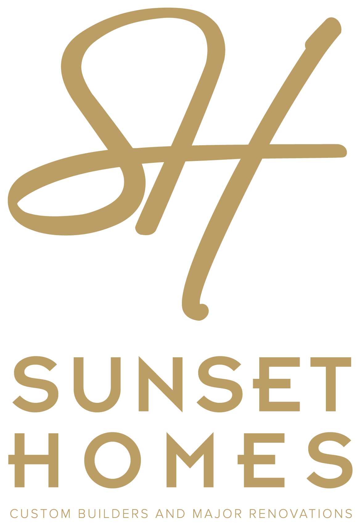 Sunset Homes Logo Stacked Gold